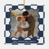 Moderner Karo mit glattem Rand - minimales Foto We Keramikornament (Rückseite)