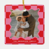 Moderner Karo mit glattem Rand - minimales Foto We Keramikornament (Vorderseite)