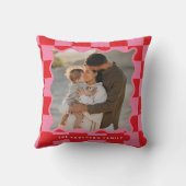 Moderner Karo mit glattem Rand - minimales Foto We Kissen (Rückseite)