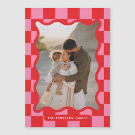 Moderner Karo mit glattem Rand - minimales Foto We Magneteinladung