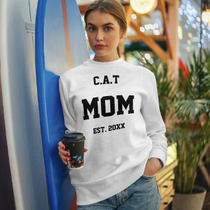 Moderner Katzenliebhaber Minimalist Süß Weiße Benu Sweatshirt