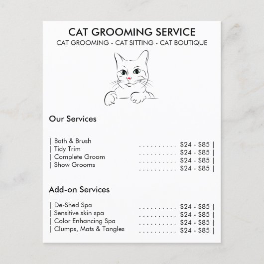 Moderner Katzensalon-Service Flyer (Vorne)