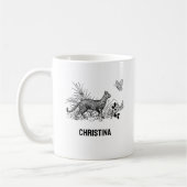 Moderner Katzensprung-individuelle Name Kaffeetasse (Links)