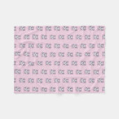 Moderner Kawaii Husky-Welpen-Rosa-Muster Fleecedecke (Vorderseite (Horizontal))