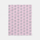 Moderner Kawaii Husky-Welpen-Rosa-Muster Fleecedecke (Vorderseite)