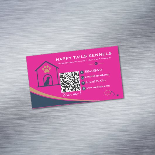 Moderner Kennel-QR-Code Magnetische Visitenkarte (Beispiel)