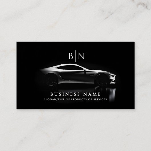 Moderner Kfz/Auto-Monogramm QR-Code und soziale Me Visitenkarte (Vorderseite)