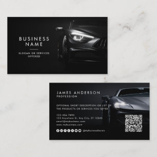 Moderner Kfz/Auto-QR-Code ohne Logo und soziale Me Visitenkarte