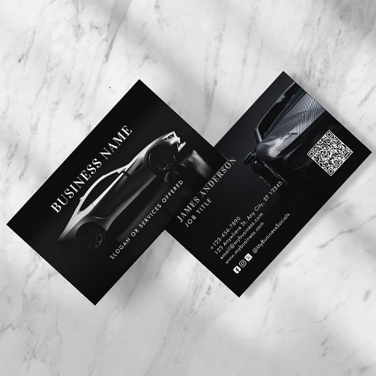 Moderner Kfz/Fahrzeug/Auto QR Code & Social Media Visitenkarte