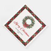 Moderner Kiefern-Kranz Weihnachts-Serviette mit in Serviette (Ecke)