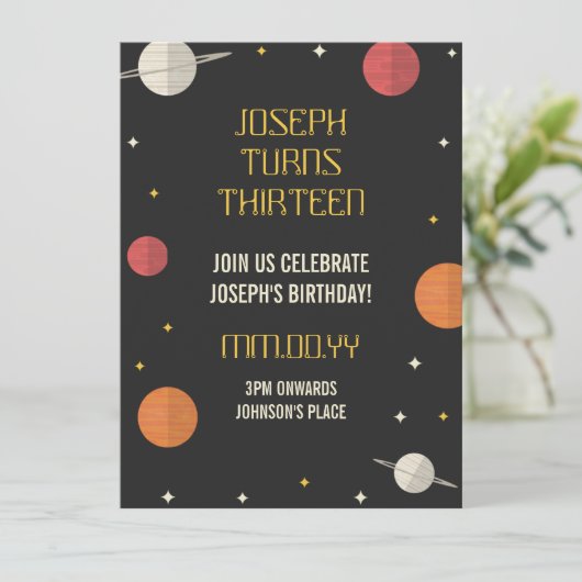 Moderner Kindergeburtstag (Stehend Vorderseite)