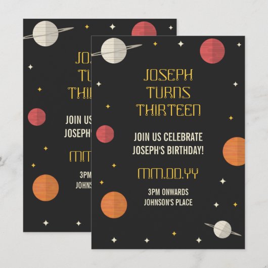 Moderner Kindergeburtstag Einladung (Vorne/Hinten)