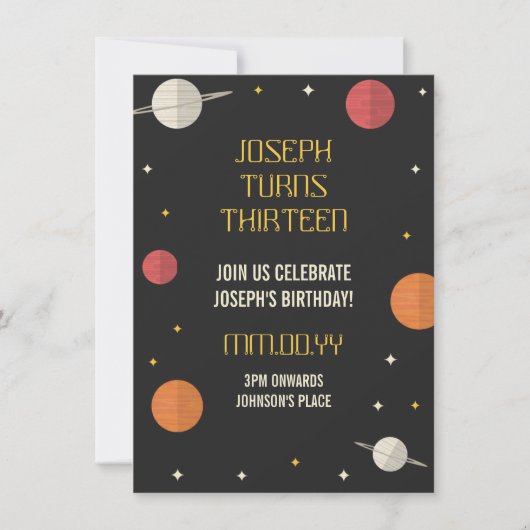 Moderner Kindergeburtstag Einladung (Vorderseite)