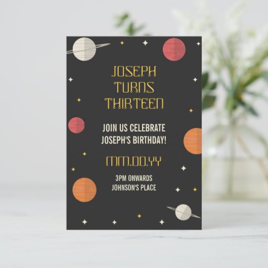 Moderner Kindergeburtstag Einladung (Stehend Vorderseite)