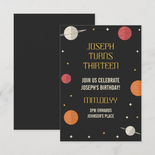 Moderner Kindergeburtstag Einladung (Vorne/Hinten)