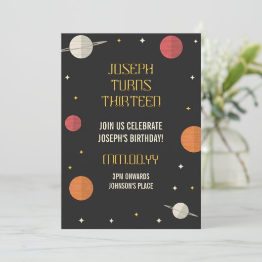 Moderner Kindergeburtstag Einladung (Stehend Vorderseite)