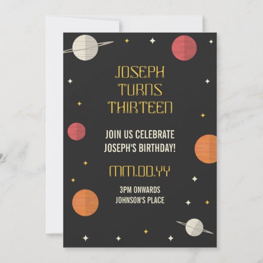 Moderner Kindergeburtstag Einladung (Rückseite)