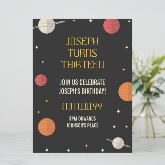 Moderner Kindergeburtstag Einladung (Stehend Vorderseite)