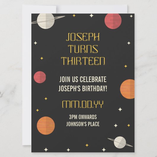 Moderner Kindergeburtstag Einladung (Rückseite)