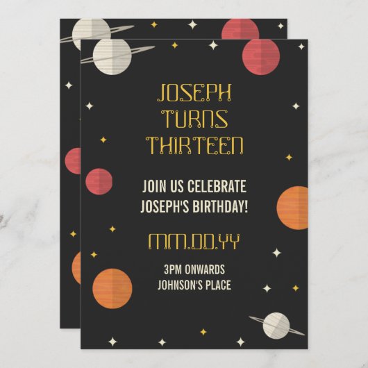 Moderner Kindergeburtstag Einladung (Vorne/Hinten)