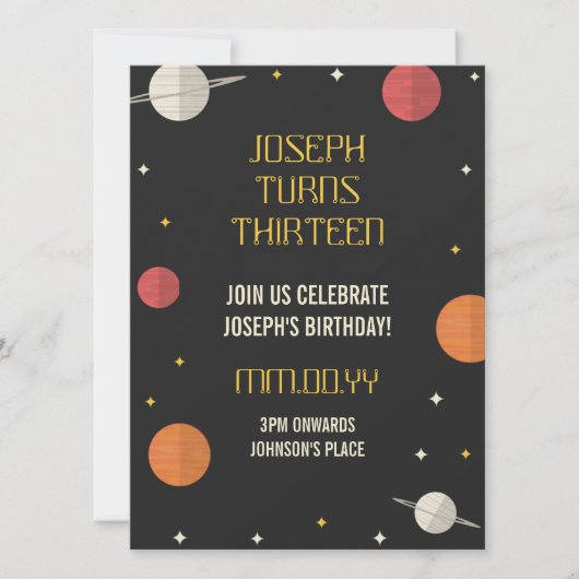 Moderner Kindergeburtstag Einladung (Vorderseite)