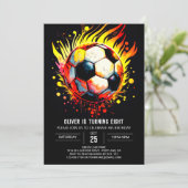 Moderner Kindergeburtstag für Fußball Einladung (Stehend Vorderseite)