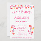 Moderner Kindergeburtstag mit farbenfrohen Wasserf Einladung (Vorderseite)