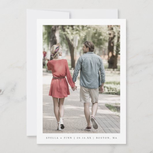 Moderner Klassiker mit zwei Fotos QR-Code Save The Date (Vorderseite)