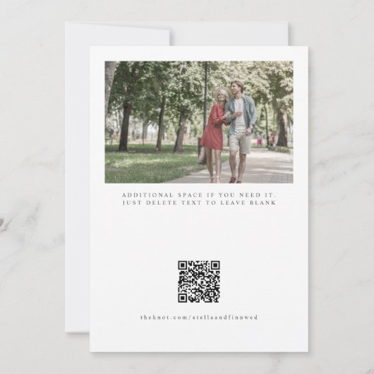 Moderner Klassiker mit zwei Fotos QR-Code Save The Date (Rückseite)