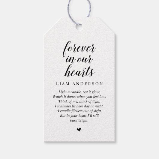 Moderner Klassiker Schwarz, Beerdigungsdienst Geschenkanhänger (Vorderseite)