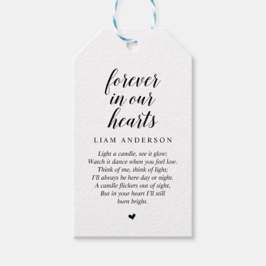 Moderner Klassiker Schwarz, Beerdigungsdienst Geschenkanhänger (Vorderseite)