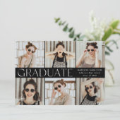 Moderner klassischer 6-Foto-Abschluss Ankündigung (Stehend Vorderseite)