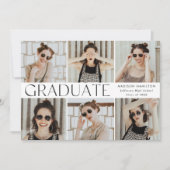 Moderner klassischer 6-Foto-Abschluss Ankündigung (Vorderseite)