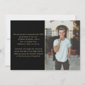 Moderner klassischer Black Gold Foto Abschluss Ankündigung (Rückseite)