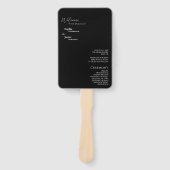 Moderner klassischer Black Wedding Program Fan Fächer (Vorderseite)