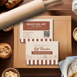 Moderner klassischer Braun-Bäckereiladen Rabattkarte