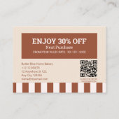 Moderner klassischer Braun-Bäckereiladen Rabattkarte (Rückseite)