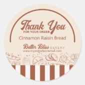 Moderner klassischer Braun-Bäckereiladen Runder Aufkleber (Vorderseite)