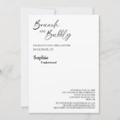 Moderner klassischer Brunch und Bubbly Brautparty Einladung (Vorderseite)