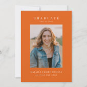 Moderner klassischer, einfacher Orange-Abschluss m Ankündigung (Vorderseite)