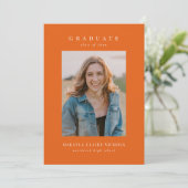 Moderner klassischer, einfacher Orange-Abschluss m Ankündigung (Stehend Vorderseite)