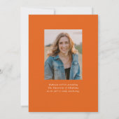 Moderner klassischer, einfacher Orange-Abschluss m Ankündigung (Rückseite)