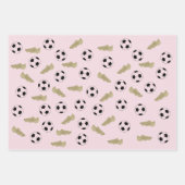 Moderner klassischer Fußball reinigt Ball Blush Pi Geschenkpapier Set (Vorderseite 3)