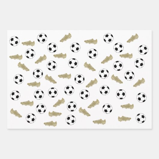 Moderner klassischer Fußball reinigt Ball Geschenkpapier Set (Vorderseite 2)