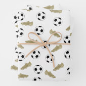 Moderner klassischer Fußball reinigt Ball Geschenkpapier Set (Beispiel)