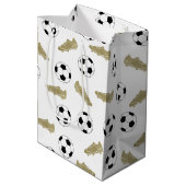 Moderner klassischer Fußball reinigt Ball Mittlere Geschenktüte (Rückseite Schrägansicht)