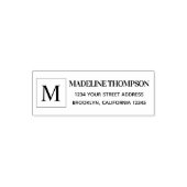 Moderner klassischer Monogramm-Platz Permastempel (Design)