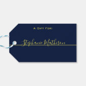 Moderner Klassischer Name Elegant Geschenkanhänger (Rückseite Horizontal)