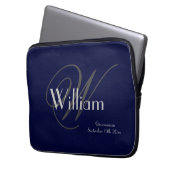 Moderner klassischer Personalisierter Name + Monog Laptopschutzhülle (Vorderseite Links)