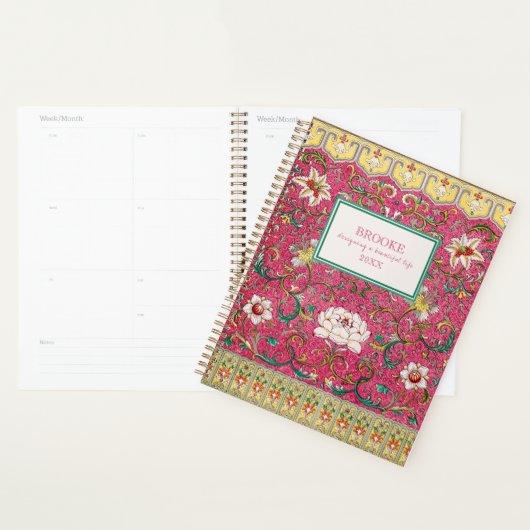 Moderner Klassischer Pink Chinoiserie Planner Planer (Anzeige)